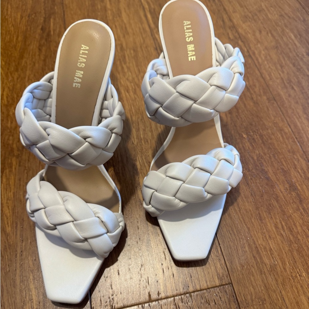 Alias Mae Braided White Heeled Sandals
